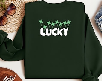 St. Patrick's Day Sweatshirt, Shamrock Sweatshirt, , Cute Lucky Sweatshirt, St Patty's Day Sweatshirt, St Patrick's Day Gift, Clover Sweater