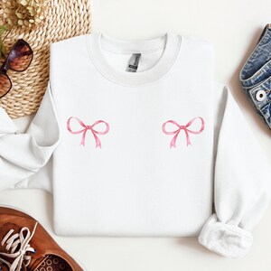 Coquette Sweatshirt, Pink Bows Sweatshirt, Coquette Clothing, Coquette Aesthetics, Cute Sweatshirt, Coquette Bow, Sweatshirt for Women