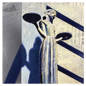 Carte de correspondance pliée « Life in the Balance » Savannah's Shadows - créée à partir de la peinture originale de l'artiste