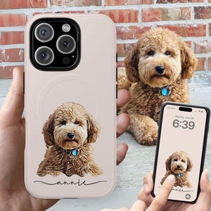 Custom Pet Illustration Phone Case Personalized Dog MagSafe case Compatible w/ iPhone models