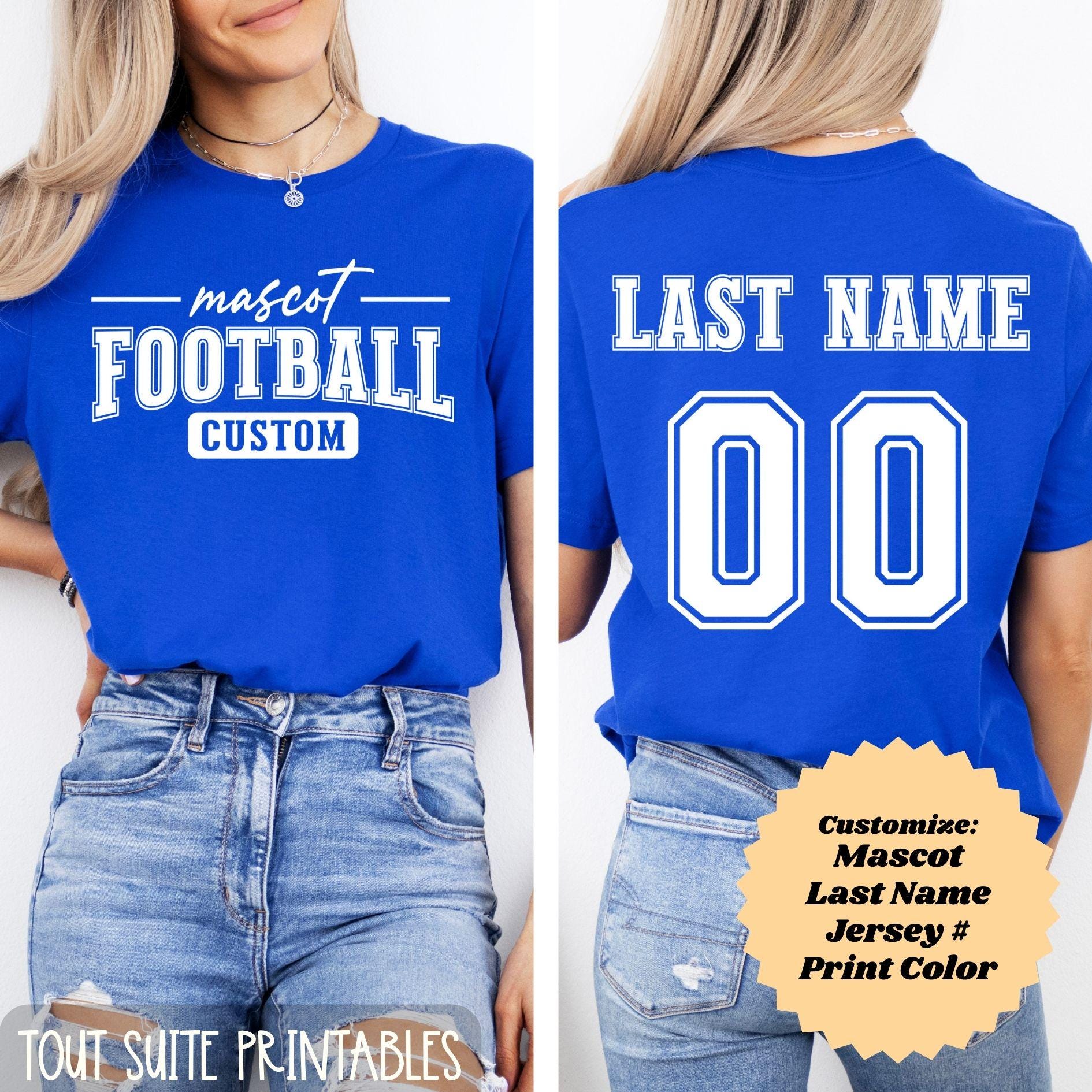 Custom Football Parent Shirt, Personalized Jersey T-shirt, Team Mascot, School football tee, custom shirt, Football Jersey shirt for mom/dad