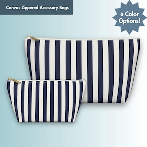 Striped Toiletry Bag: Trendy Travel Makeup Pouch
