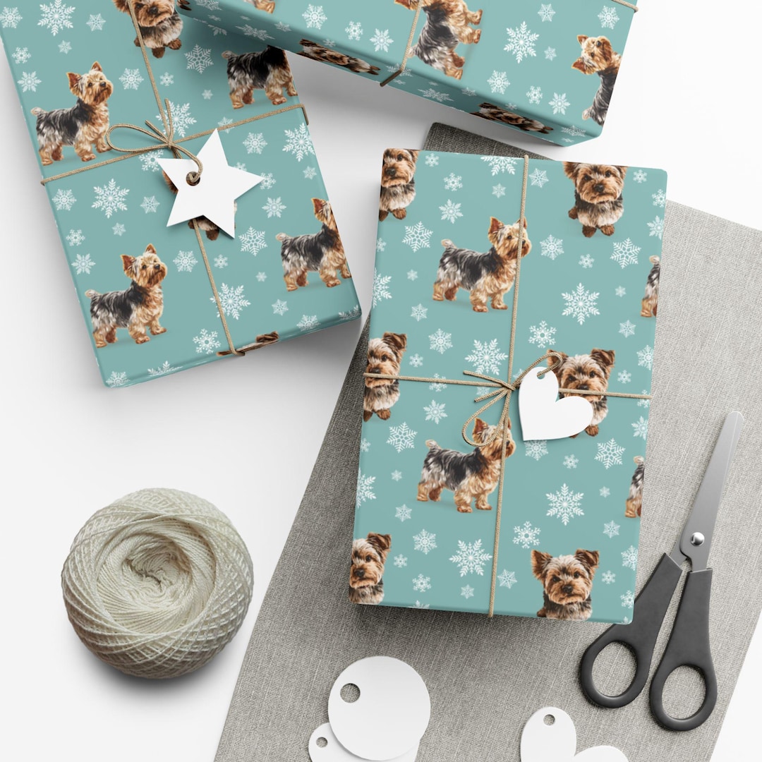 Yorkie Wrapping Paper Yorkie Wrapping Paper, Cute Pet Gift Wrap, Holiday Gift Wrap, Dog Lover ...