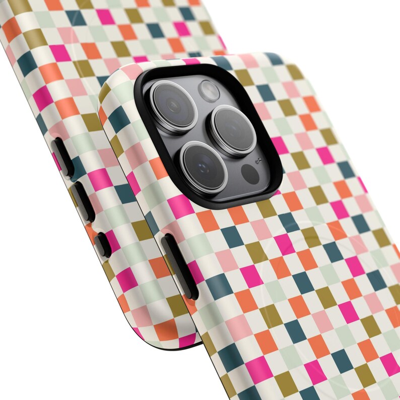 Funda magnética colorida para teléfono, rosa, naranja y verde. Funda magnética resistente para teléfono. imagen 7