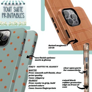 Fall Plaid Magnetic Phone Case, Polka dot Fall Accessories, Magsafe compatible with iPhone 14, 15, 16, 17 image 6