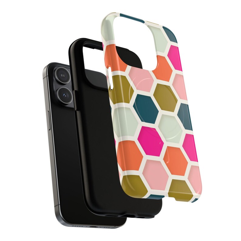 Funda magnética colorida para teléfono, rosa, naranja y verde. Funda magnética resistente para teléfono. imagen 8
