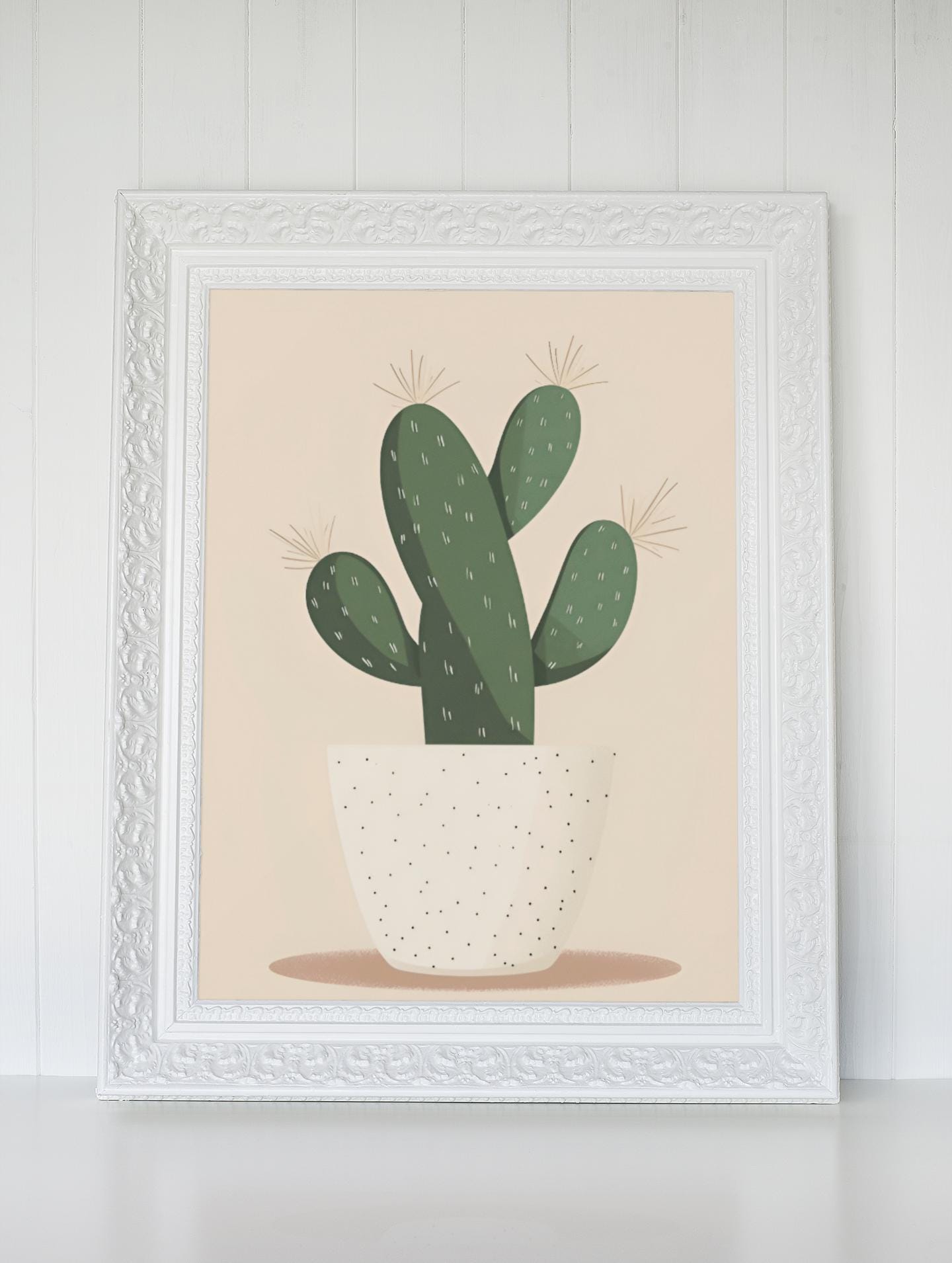 サボテンのイラストアートプリントバンドル：アートプリント3枚セット