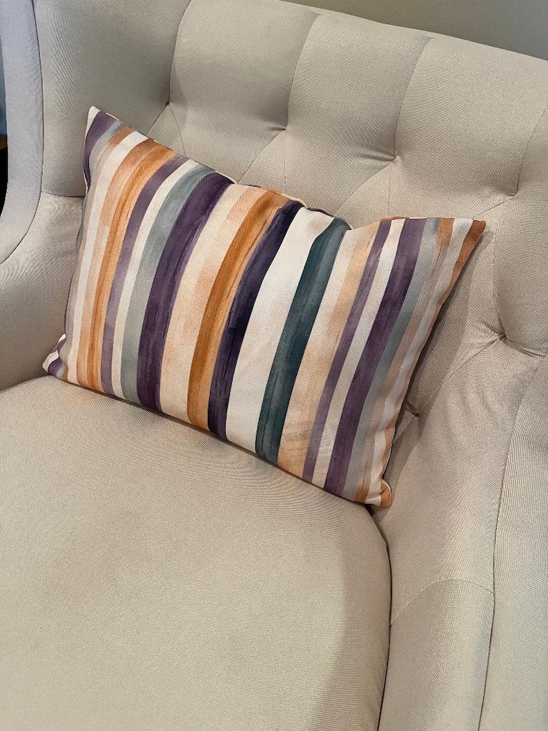 Mardi Gras Stripe Throw Pillow | Purple, Green, and Gold Home Decor image 13