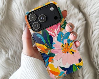 Floral Phone Case, Flower Painting, Botanical Design, compatible with iphones, Samsung Galaxy, Google Pixel models