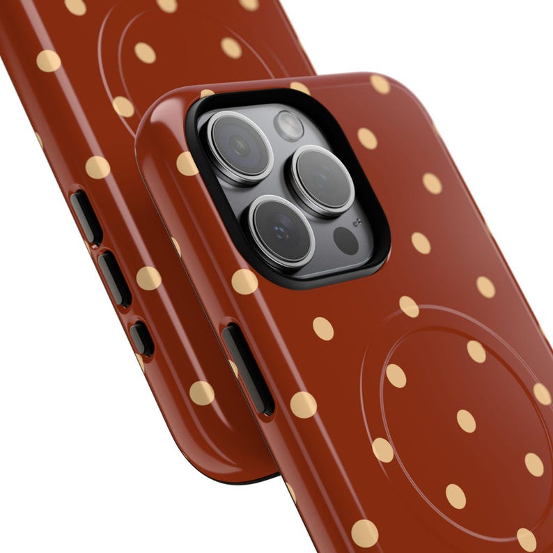 Fall Plaid Magnetic Phone Case, Polka dot Fall Accessories, Magsafe compatible with iPhone 14, 15, 16, 17 image 9