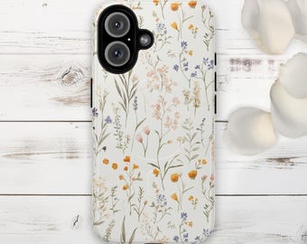 iPhone-hoesje Wildflower, stevige magnetische telefoonhoes met bloemen
