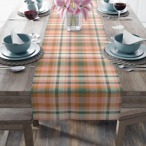 Fall Plaid Table Runner: Boho Dining Room Decor