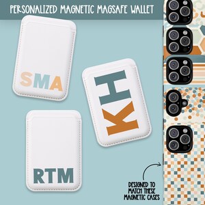 Personalisierte MagSafe Brieftasche - benutzerdefinierte Brieftasche für iPhone, schlanker Kartenhalter, Essentials Organizer, Geschenk für Tech-Liebhaber, passend zur Farbpalette3