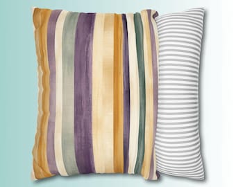 Striped Polyester Pillow Cover, Modern Home Decor