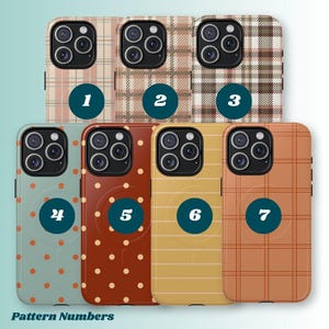 Fall Plaid Magnetic Phone Case, Polka dot Fall Accessories, Magsafe compatible with iPhone 14, 15, 16, 17 image 4