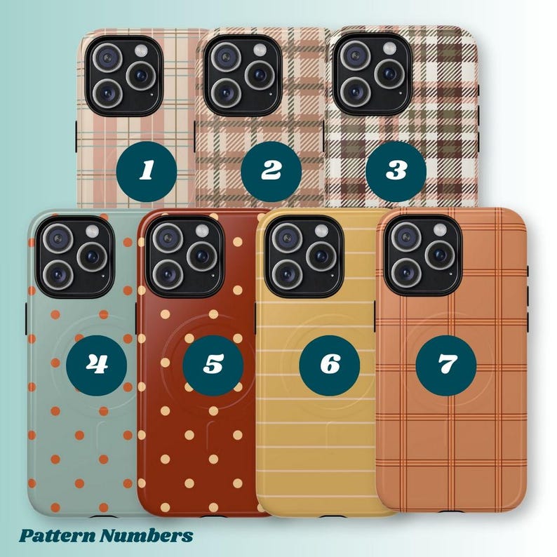 Fall Plaid Magnetic Phone Case, Polka dot Fall Accessories, Magsafe compatible with iPhone 14, 15, 16, 17 image 4