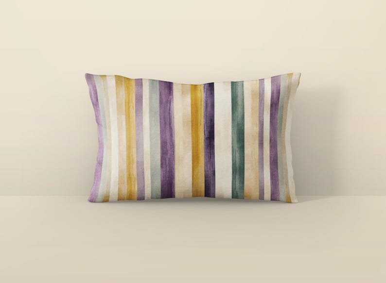 Mardi Gras Stripe Throw Pillow | Purple, Green, and Gold Home Decor image 12