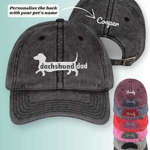 Personalized Dachshund Dad Hat: Vintage Cotton Twill Embroidered Cap