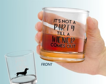 Funny Dachshund Bourbon Glass: Wiener Dog Gift for Dog Dad