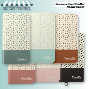 Personalized Vegan Leather Wallet Phone Case: Monogrammed Folio Flip Cover