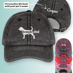 Vintage Beagle Dad Cap, gestickter Hut, Geschenk für Hundeliebhaber, Hundepapa Hut, Beagle Haustierbesitzer Geschenk, niedlicher Hundeliebhaber Merchandise