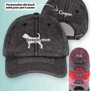 Vintage Beagle Mama Mütze, gestickter Hut, Geschenk für Hundeliebhaber, Hund Mama Hut, Beagle Haustier Besitzer Geschenk, süße Hundeliebhaber Merchandise
