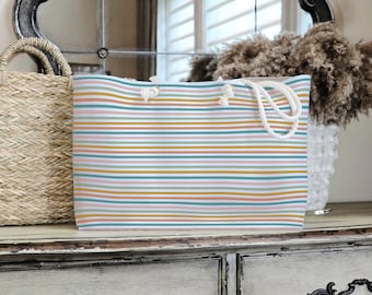 Gestreifte Beachy Boho Weekender Tasche: Große Damen-Tasche