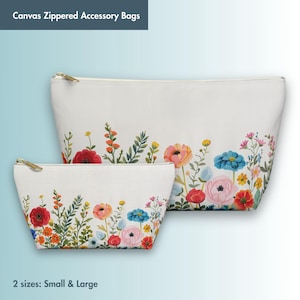 Florale Reißverschlusstasche: Bunte Frühlingsblumen, T-Bottom Bag