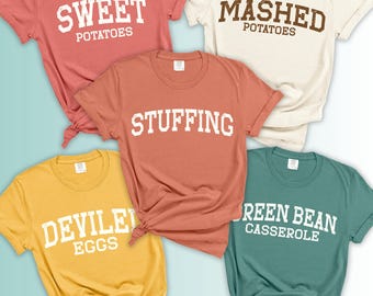 Thanksgiving Foods T-shirt, Fun Unisex T-shirt for Thanksgiving, Favorite Thanksgiving food shirt, Family t-shirts