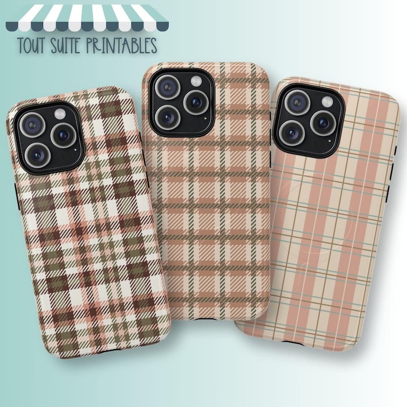 Fall Plaid Magnetic Phone Case, Polka dot Fall Accessories, Magsafe compatible with iPhone 14, 15, 16, 17 image 7