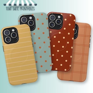 Fall Plaid Magnetic Phone Case, Polka dot Fall Accessories, Magsafe compatible with iPhone 14, 15, 16, 17 image 10