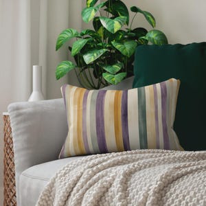 Mardi Gras Stripe Throw Pillow | Purple, Green, and Gold Home Decor image 11