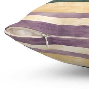 Mardi Gras Stripe Throw Pillow | Purple, Green, and Gold Home Decor image 9