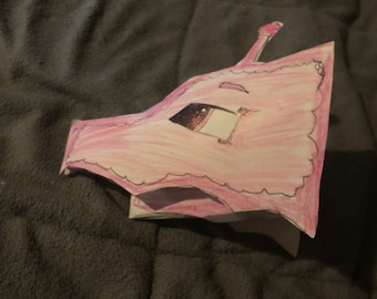 Pink alien dragon puppet