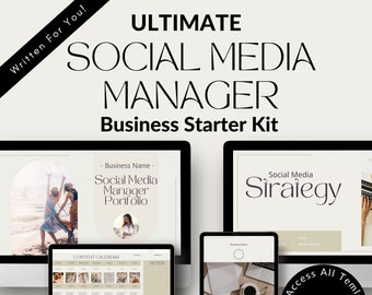 12 in 1 Ultimate Social Media Manager Business Starter Kit | Written For You CANVA Templates