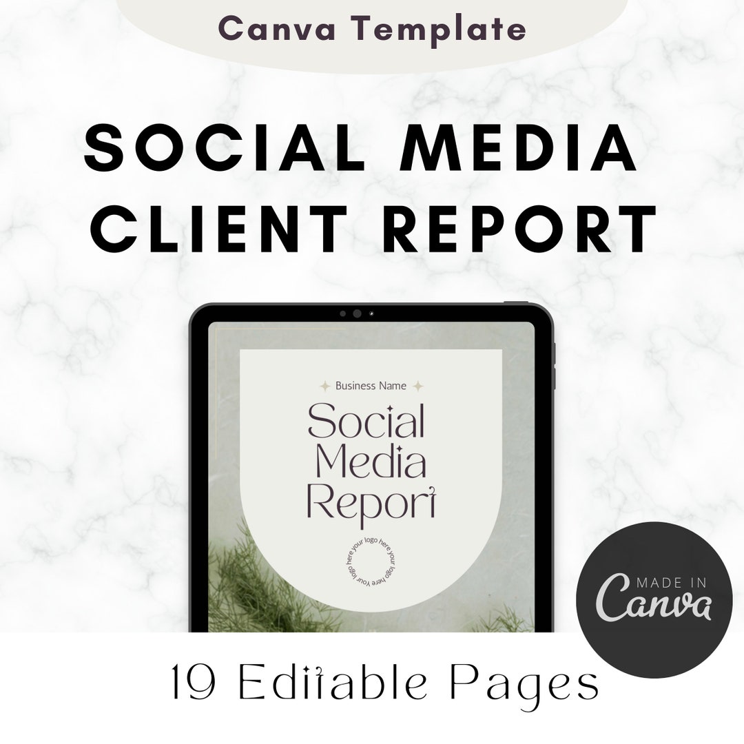 Social Media Manager Client Report - Canva Template - Etsy