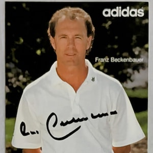 Franz Beckenbauer Signed Photo Adidas 1990 Original Vintage Germany Sport Football Autographs Memorabilia Collectibles