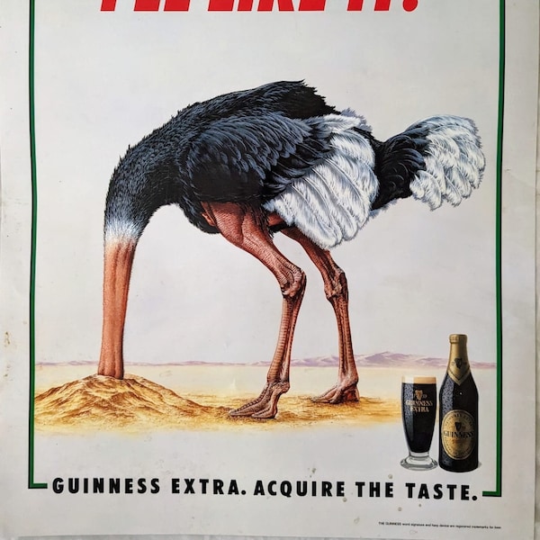 GUINNESS Laminated double sided poster late 1980s Original Vintage Alcohol Advertising Memorabilia