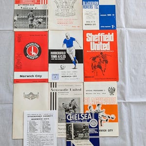 Norwich City FC 11 1960s Away Original Vintage Football Programmes