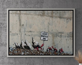 BANKSY Luxury Rentals Only Crabs Wall Art, Banksy Graffiti Art