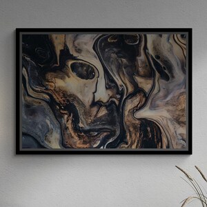 Brown And Black Wall Art, Abstract Framed Canvas, Modern Wall Art, Decorative Canvas, Alcohol Ink Art, Brown Canvas, White Framed Canvas