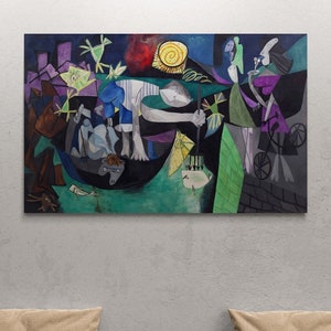 Pablo Picasso Night Fishing at Antibes Painting Wall Art Famous Artwork  Print on MDF Picasso Arts Home Office Decoration New Home Gift Style 