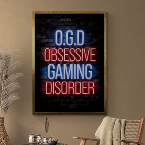Framed Canvas for Gamer Room, Gamer Room Wall Art, Young Room Canvas, Game Room Decor, Gaming Wall Art, Kids Room White Framed Canvas