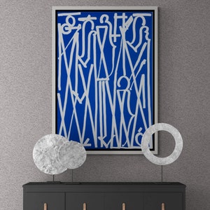 Retna American 2014 El Salvador Reproduction Framed Canvas, Abstract Wall Art, Home/Office Room Decor, Retna Calligraphy White Framed Canvas