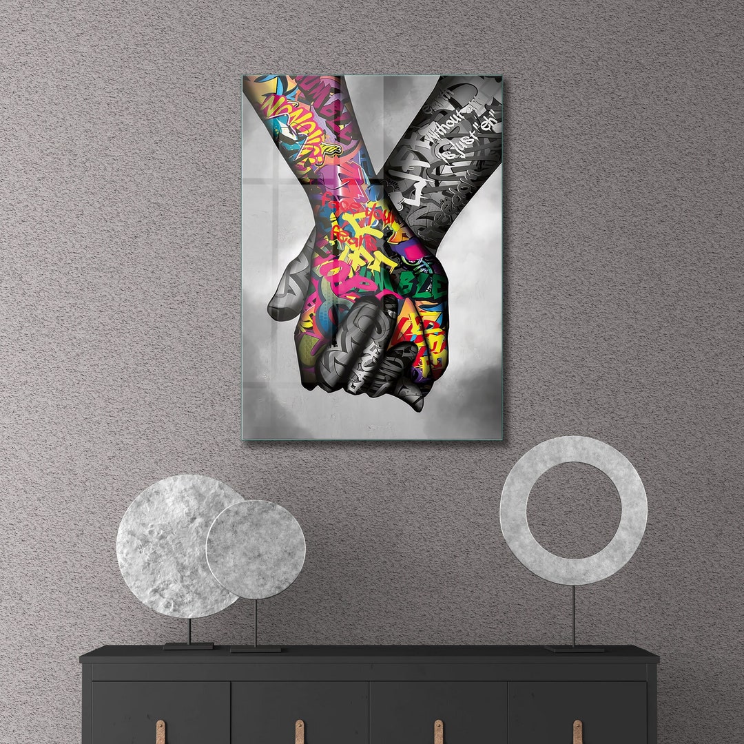 Glass Wall Art, Banksy Love Wall Art, Tempered Glass Wall Art, Wall