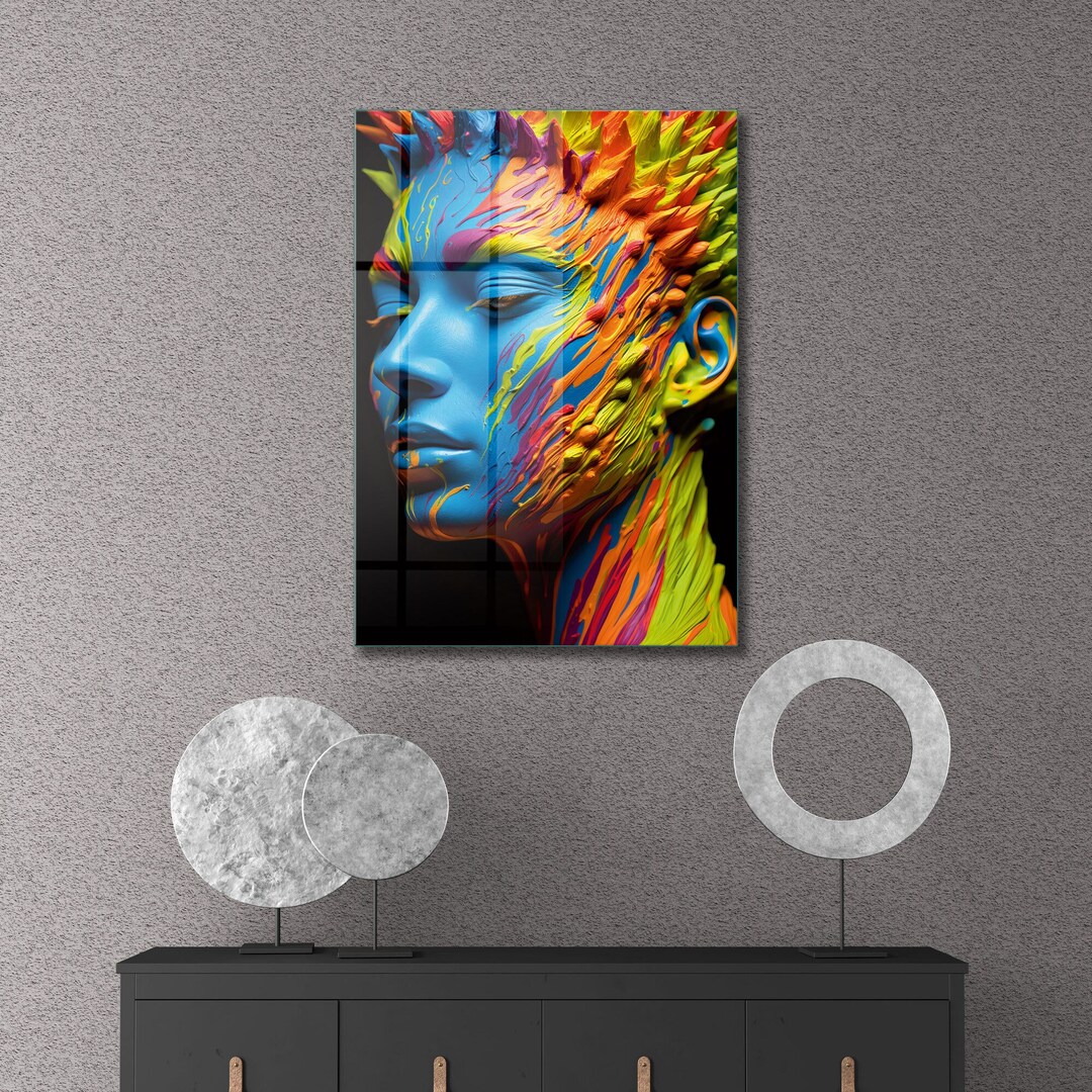 Glass Wall Art, Abstract Colorful Wall Art, Tempered Glass Wall Art