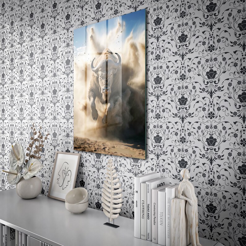 ULLiaN American Bison Wall Art Canvas Print - 12x18 Inch Western Home Decor Poster