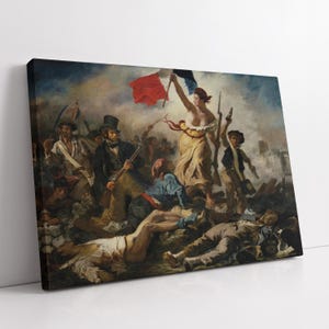 Liberty Leading the People by Eugène Delacroix – Historical Masterpiece Canvas Wall Art for Elegant Living Room or Office Interior