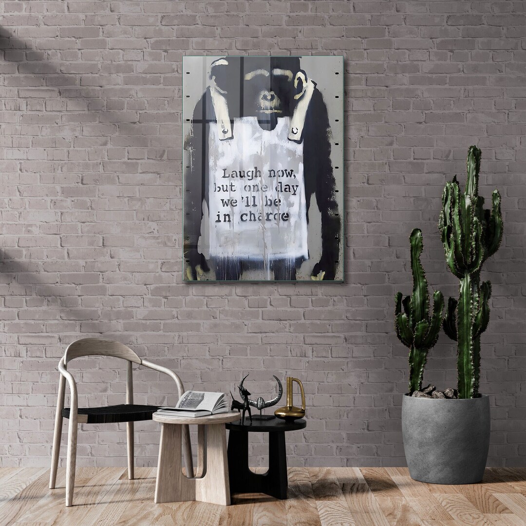Tempered Glass Wall Art, Banksy Wall Art, Glass Wall Art, Large Wall