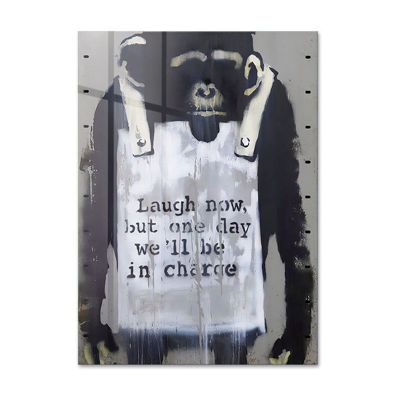 Tempered Glass Wall Art, Banksy Wall Art, Glass Wall Art, Large Wall